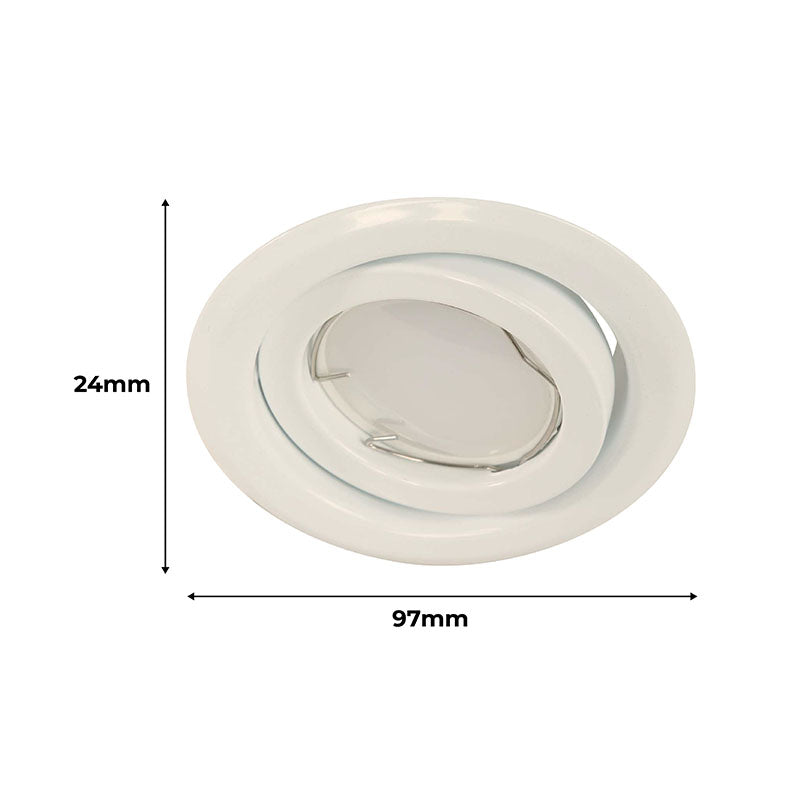 Recessed GU10 5 W warm white light 2.4 x 9.7 x 9.7 cm