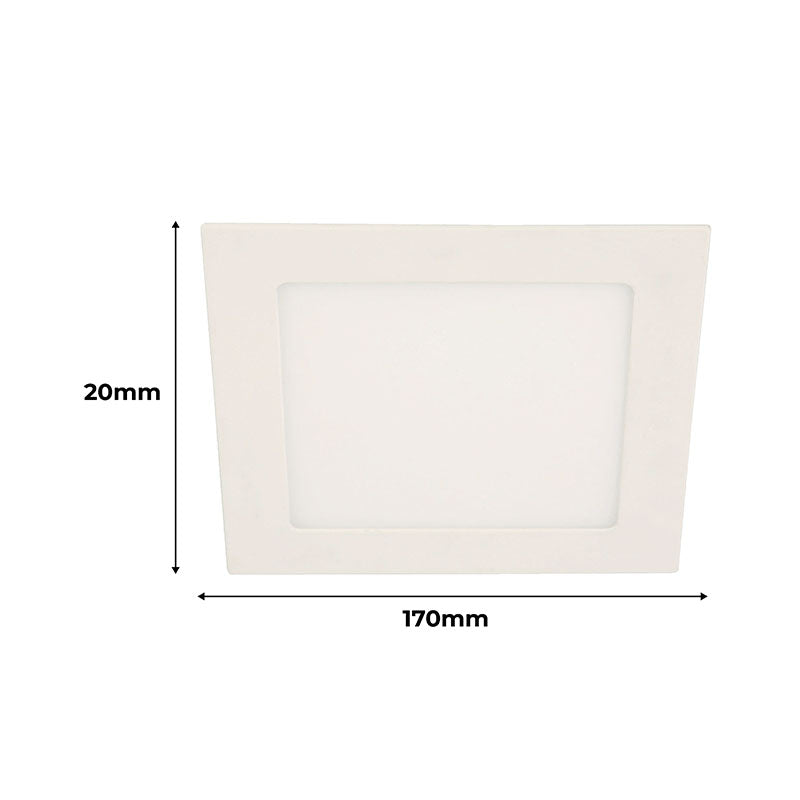 12 W white recessed light, cool white (6,000 K), 2 x 17 x 17 cm