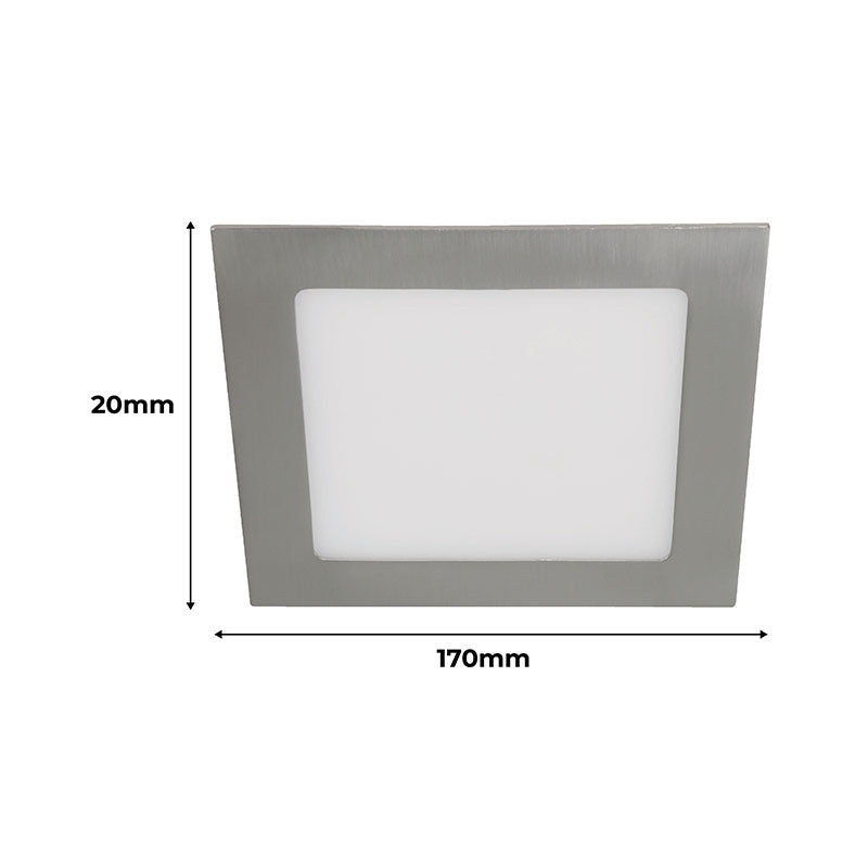 Recessed downlight 12 W satin nickel cool white 6,000 K