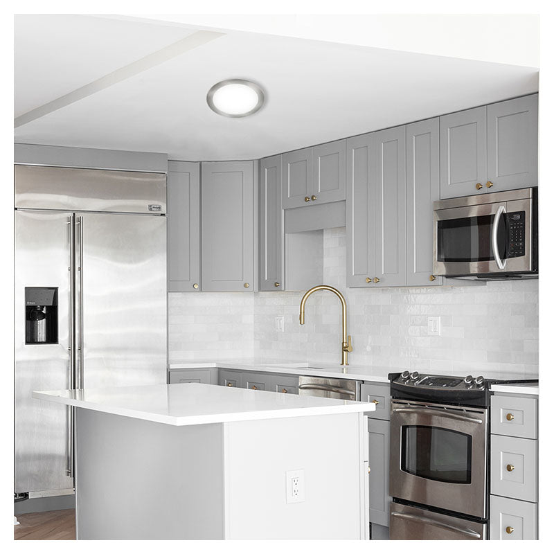 Recessed 18 W satin nickel cool white (6,500 K) 1.9 x 22.4 x 22.4 cm