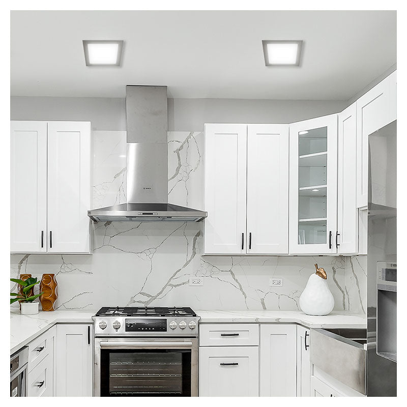 Recessed 18 W satin nickel cool white (6,000 K) 2.2 x 22.5 x 22.5 cm