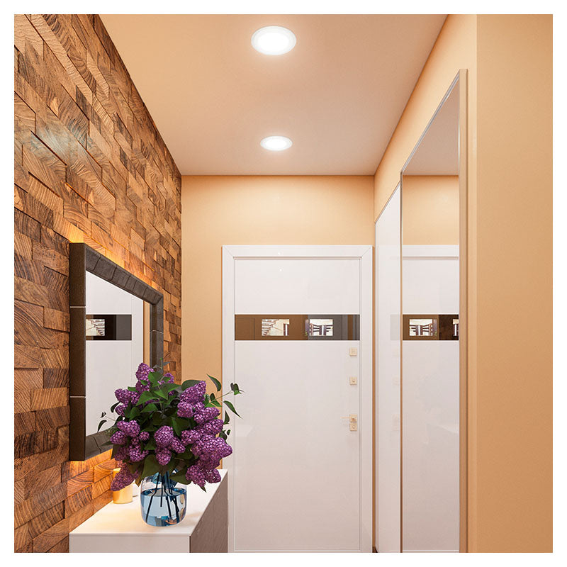 Recessed 12 W cool white light (6,500 K) 3.6 x 16.2 x 16.2 cm