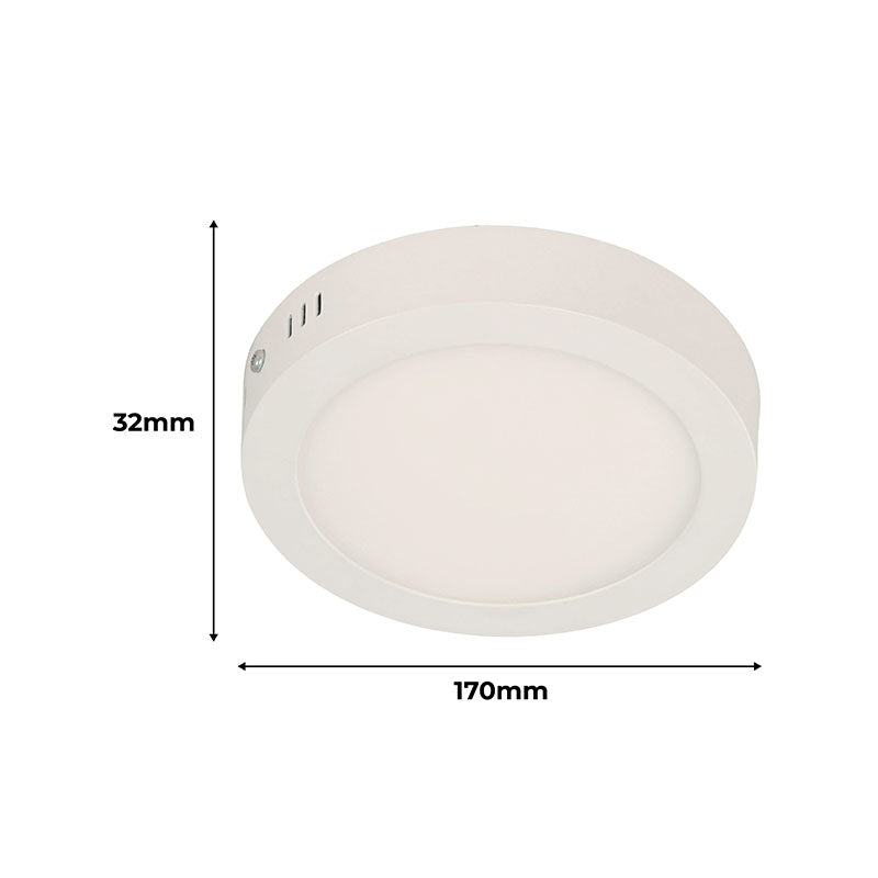 12 W surface-mount LED panel, white, neutral light (4,000 K), 3.2 x 17 x 17 cm