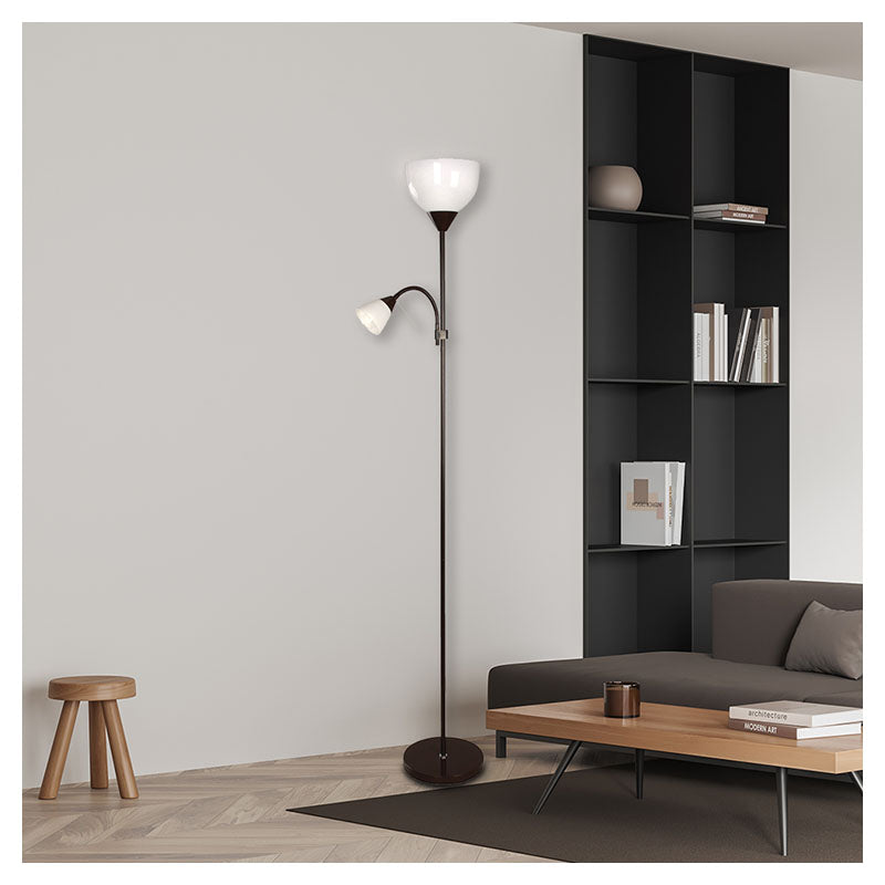 Classic floor lamp 2 lights chocolate 60 W E27