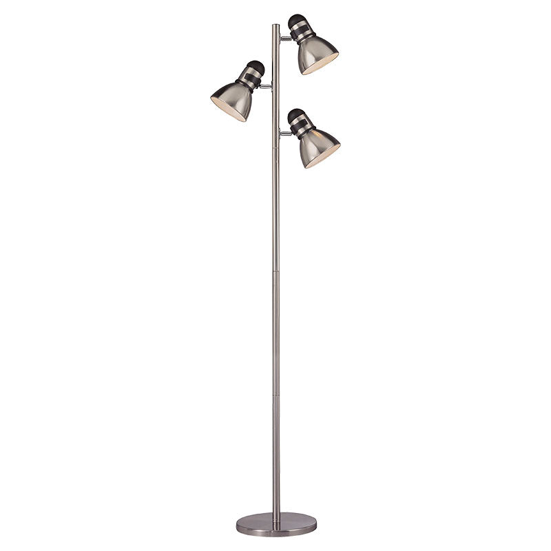 Lámpara de pie moderna níquel satinado 3 luces E27 Boston Harbor 4268330