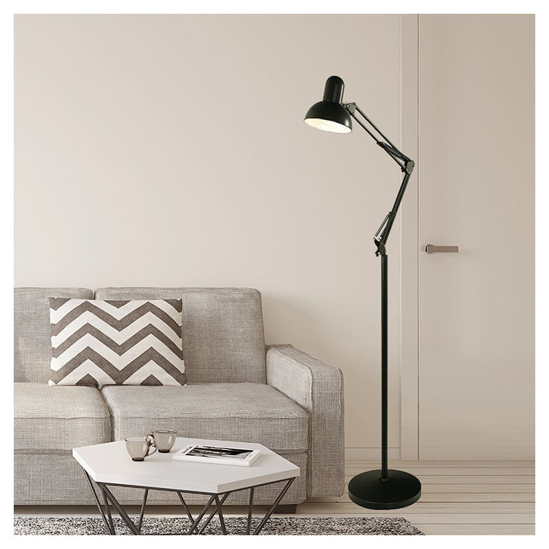 Lámpara de pie 1 luz E27 40 W negra