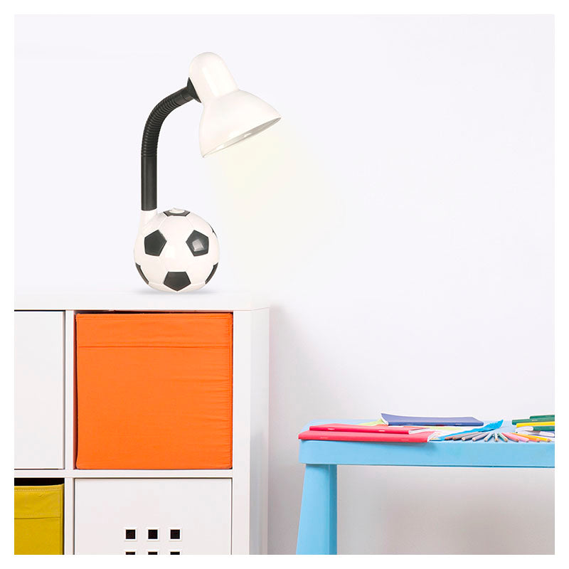 Lámpara de mesa 1 luz balón fútbol blanca E27