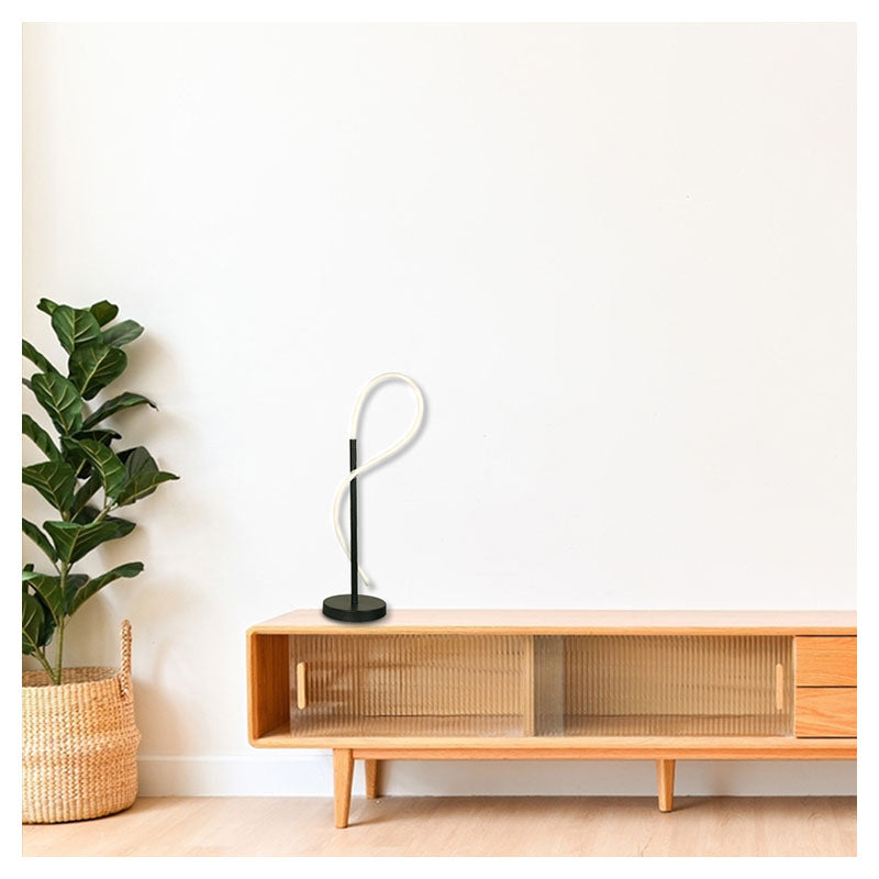 Lámpara de mesa moderna plata 1 luz led 24119