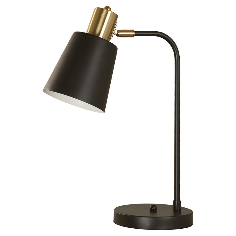 Black and gold E27 table lamp 33647