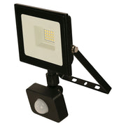 Black 20W LED outdoor floodlight with motion sensor, neutral light, General Lighting