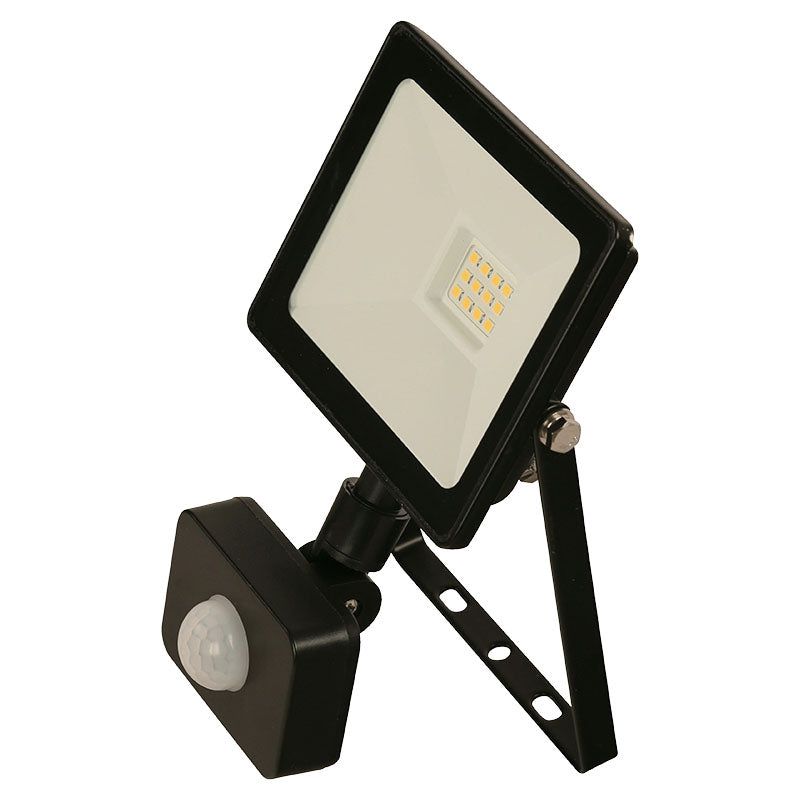 Lámpara reflectora negra exterior led 10 W neutra con sensor de movimiento General Lighting
