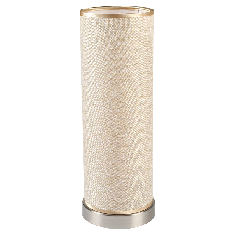 Lámpara mesa níquel pantalla beige 1 luz E27