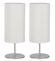 Set 2 lámparas de mesa pantalla blanca
