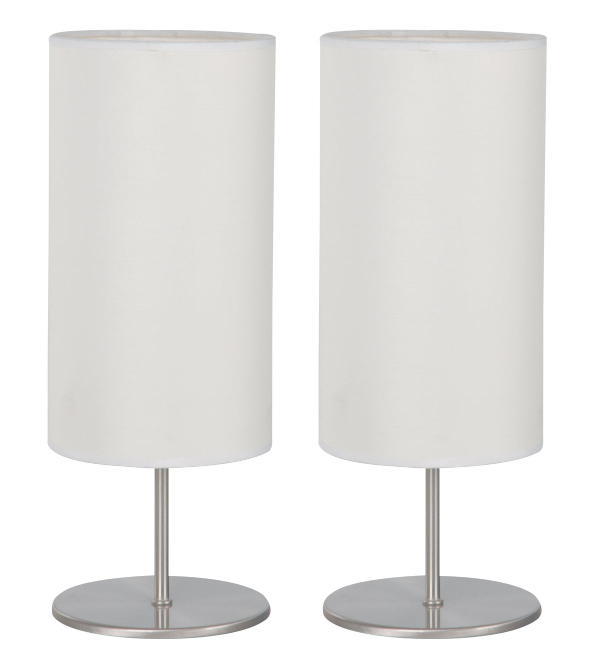 Set 2 lámparas de mesa pantalla blanca