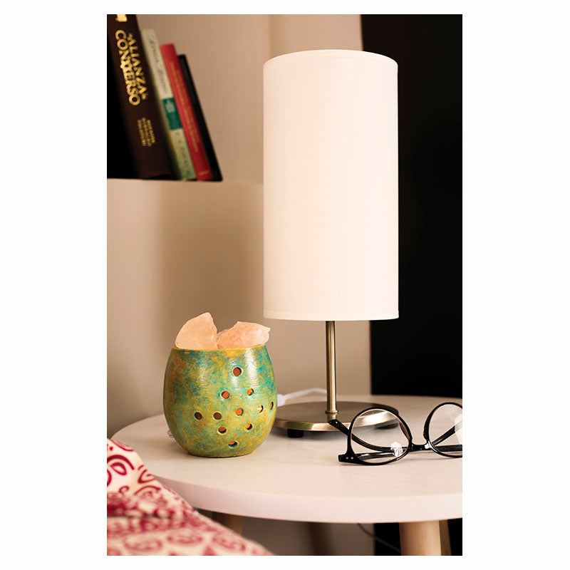 Set 2 lámparas de mesa pantalla blanca