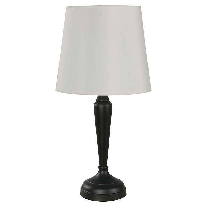 Black 1-light E27 table lamp