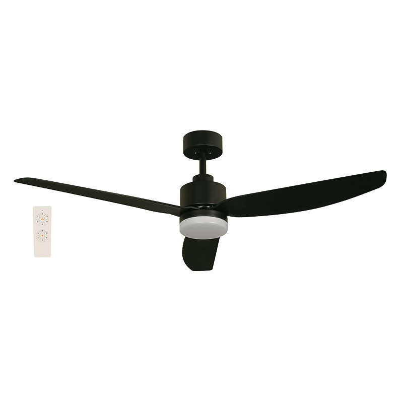 Ventilador techo 52" 3 aspas 1 luz negro designers lighting
