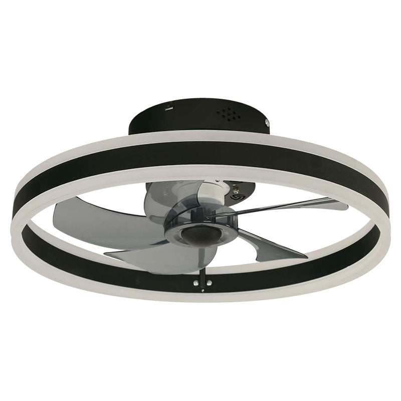 Ventilador techo led inteligente 20" 5 aspas 1 luz negro designers lighting