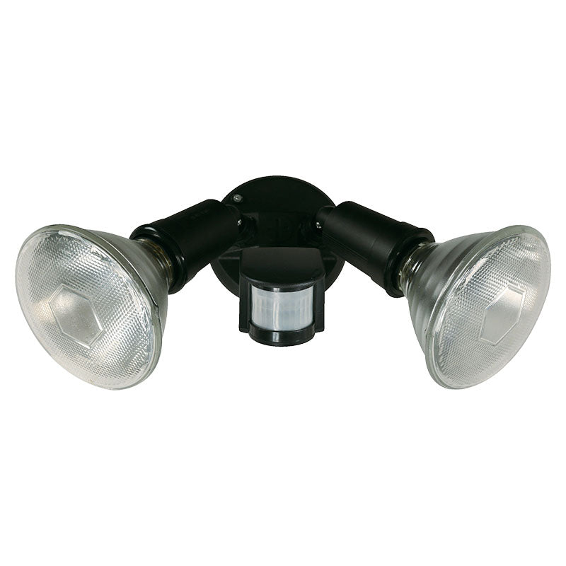 Reflector negro 2 luces exterior 150 W con sensor de movimiento Ike Lite