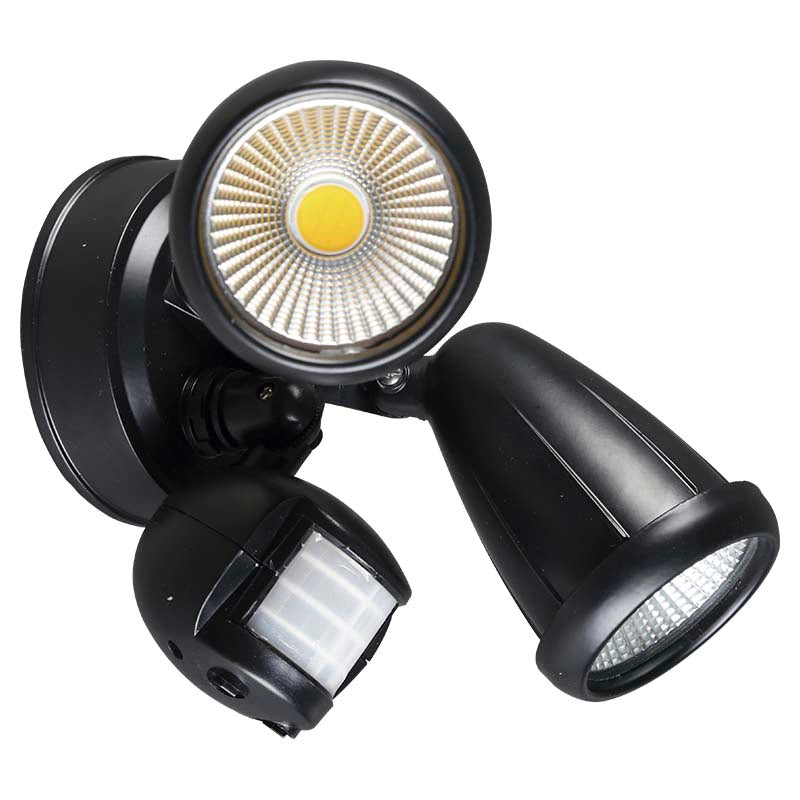 Reflector negro exterior led 10 W con sensor de movimiento luz cálida General Lighting