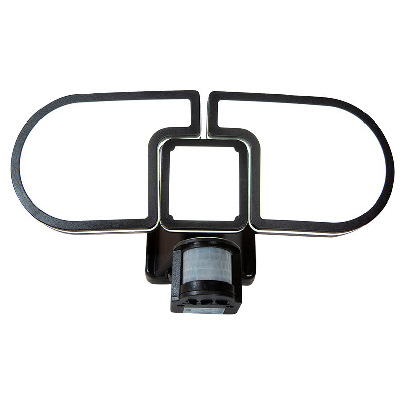 Reflector negro solar exterior led 12 W con sensor de movimiento luz fría General Lighting