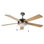 Ventilador techo 52" 5 aspas 2 luces níquel satinado designers lighting