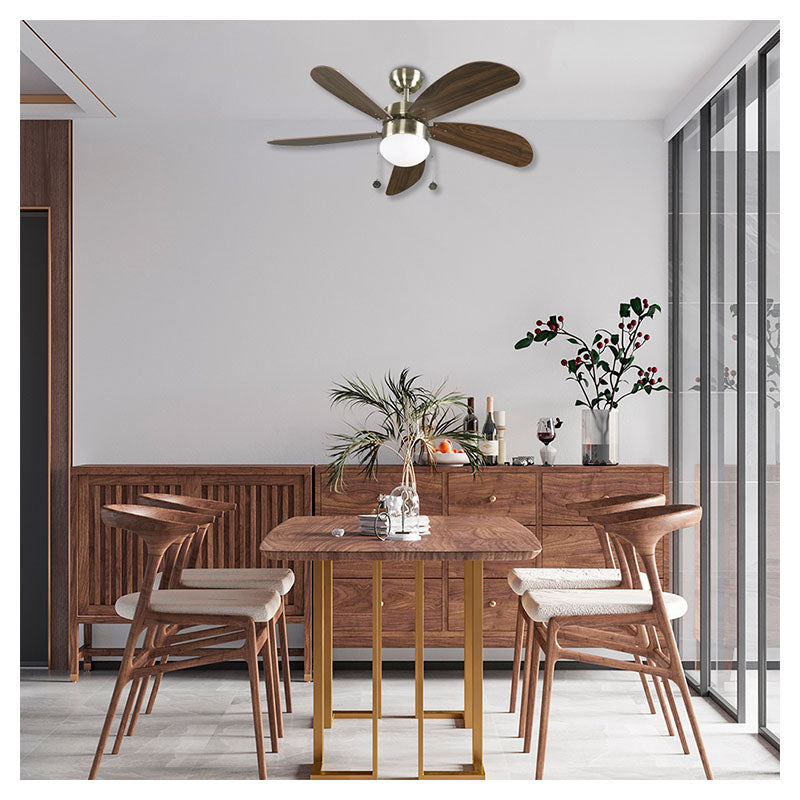 Ventilador techo 42" 5 aspas 1 luz bronce antiguo designers lighting