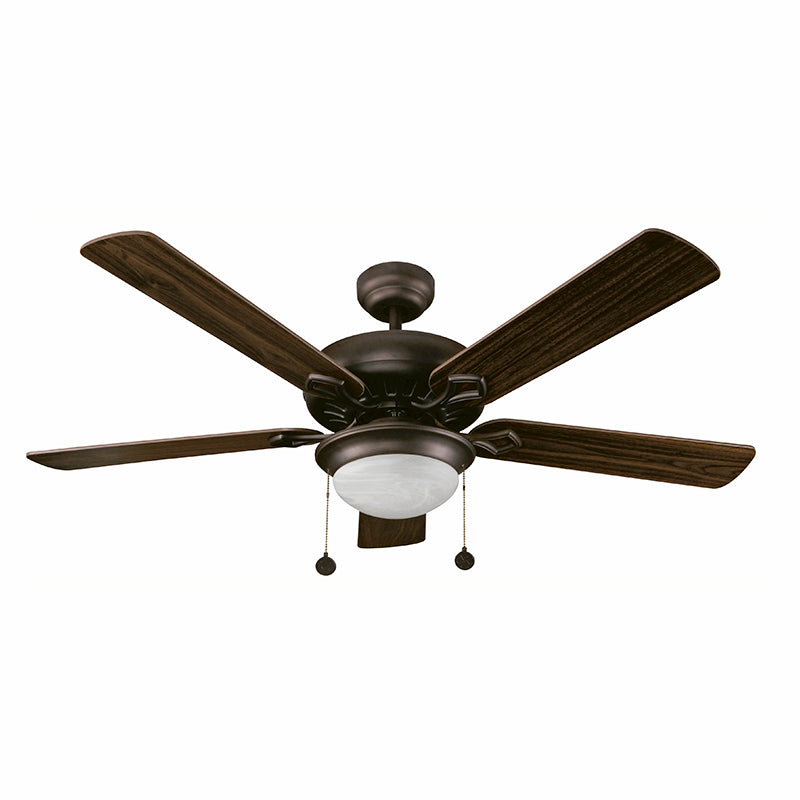 Ventilador techo 52" 5 aspas 2 luces bronce cepillado designers lighting