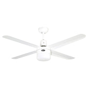 Ventilador techo 48" 4 aspas 1 luz blanco designers lighting