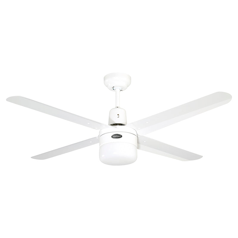 Ventilador techo 48" 4 aspas 1 luz blanco designers lighting