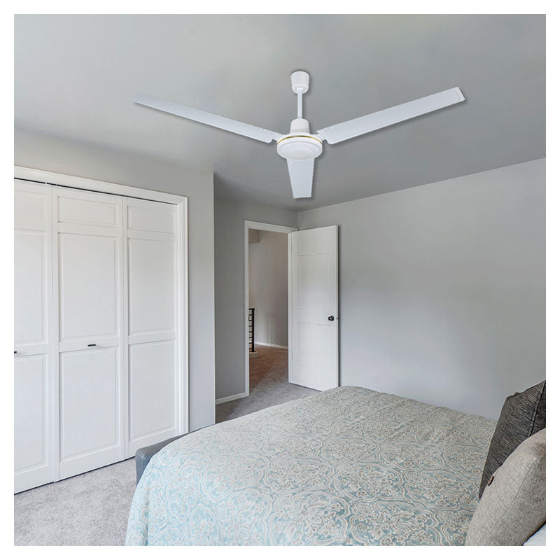 56" 3-blade white ceiling fan designers lighting