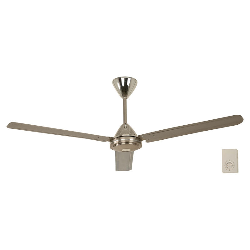 Ventilador techo industrial 54" 3 aspas níquel satinado designers lighting