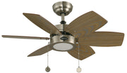32" 6-blade 1-light LED ceiling fan satin nickel Designers Lighting