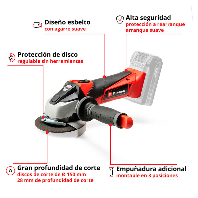 Esmeril angular 4 1/2" 18 V Einhell (batería se vende por separado)