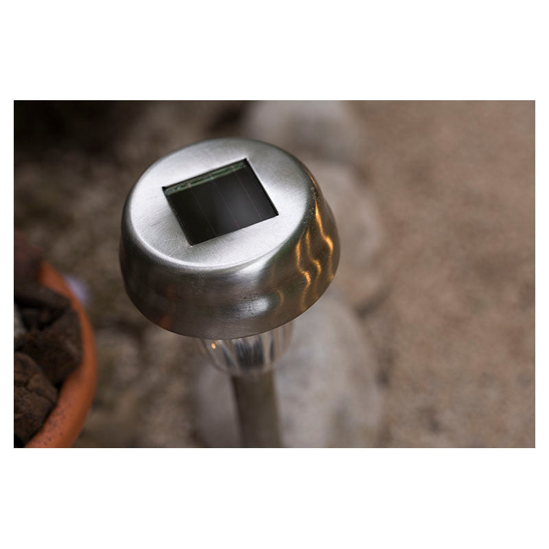 Estaca jardín moderna níquel satinado 1 luz solar 03072-4
