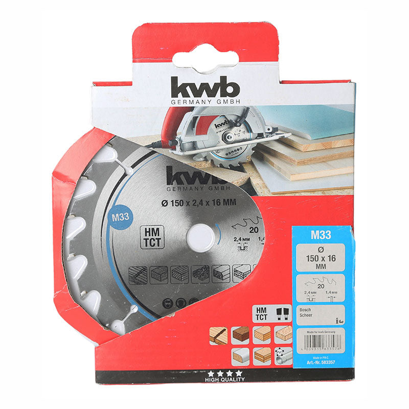 Disco de corte rápido 20 dientes 6" para madera KWB
