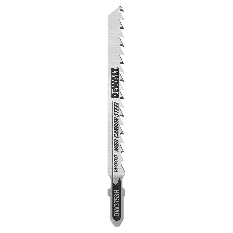 Set of 2 T-shank jigsaw blades, steel, 6 TPI, 4" wood cutting