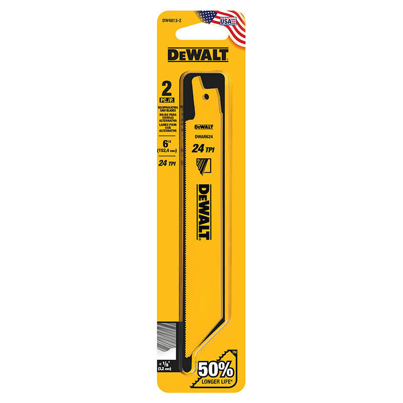 2-piece 6" 24 TPI steel hacksaw blade set for metal and pipe cutting