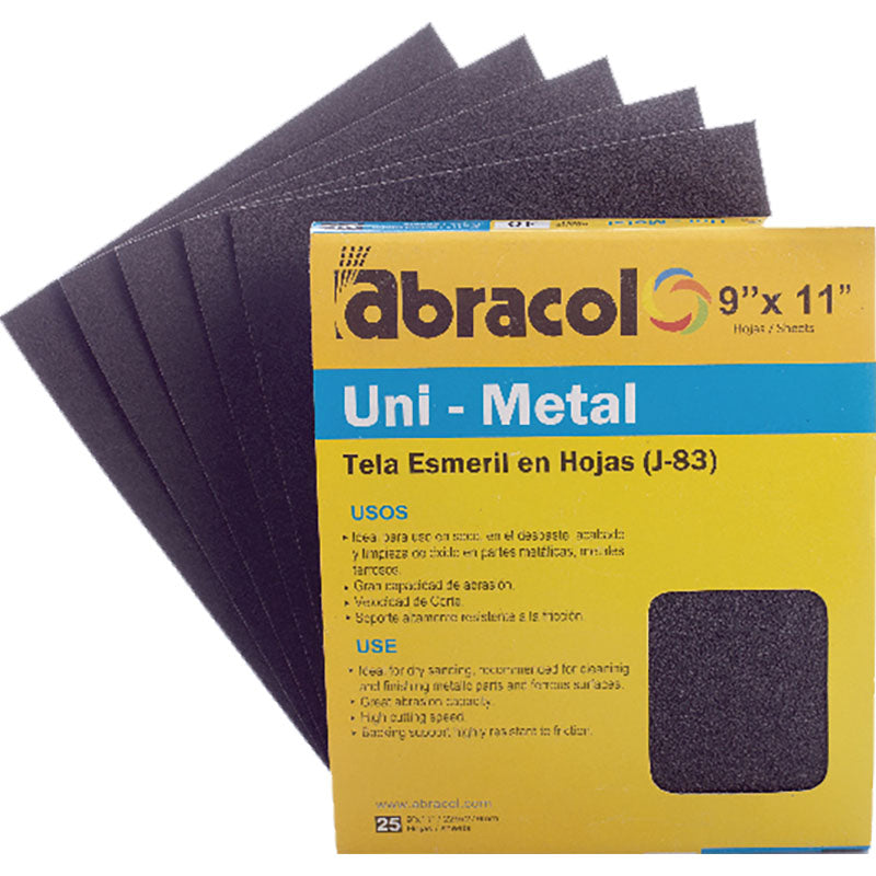 Lija para metal #40 9" x 11" Abracol