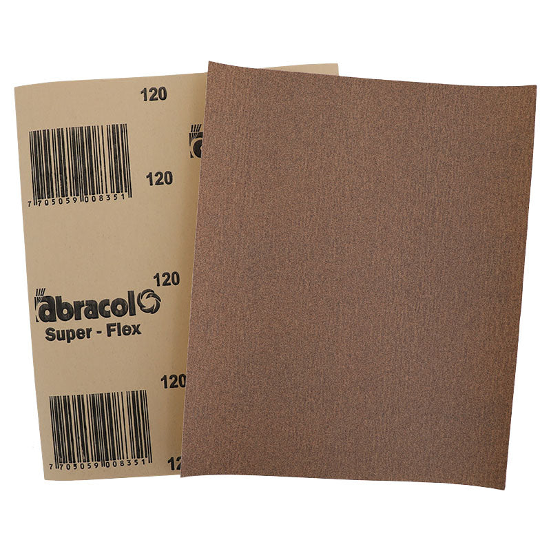 Lija madera super flex #120 9" x 11" Abracol