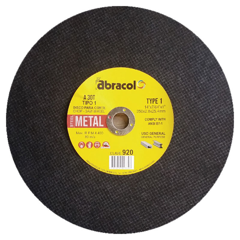 Disco de corte de metal 14" DT1 A30T