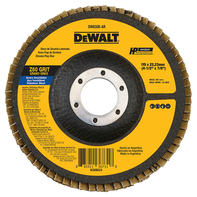 Zirconia Flap Disc 1000 sheets 4 1/2" x 7/8" 60 grit