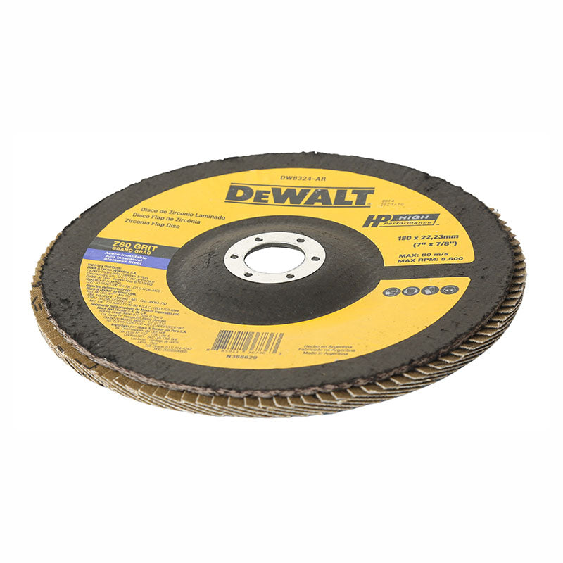 Disco zirconio laminado acero inoxidable 7" grano z80 DeWalt