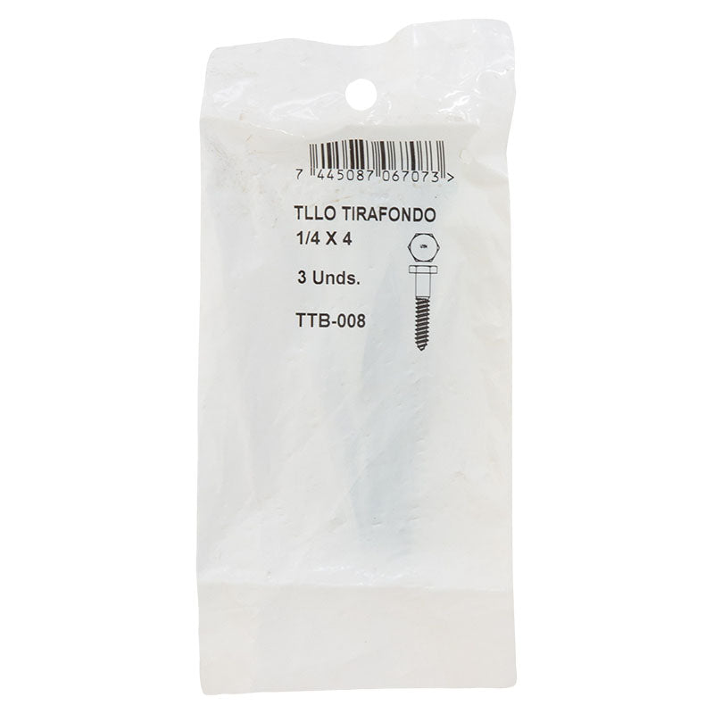 Lag screw 1/4" x 4" 3 pcs