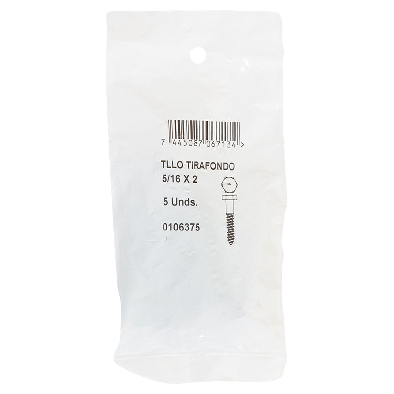 Lag screw 5/16" x 2" 5 pcs