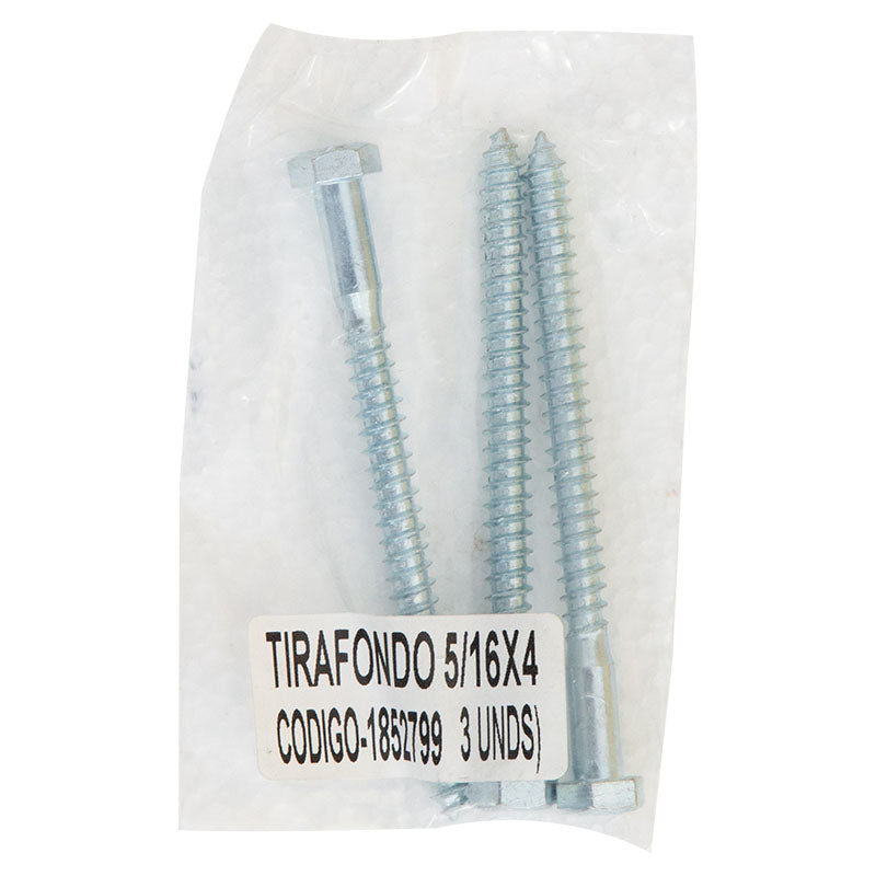 Lag screw 5/16" x 4" 3 pcs