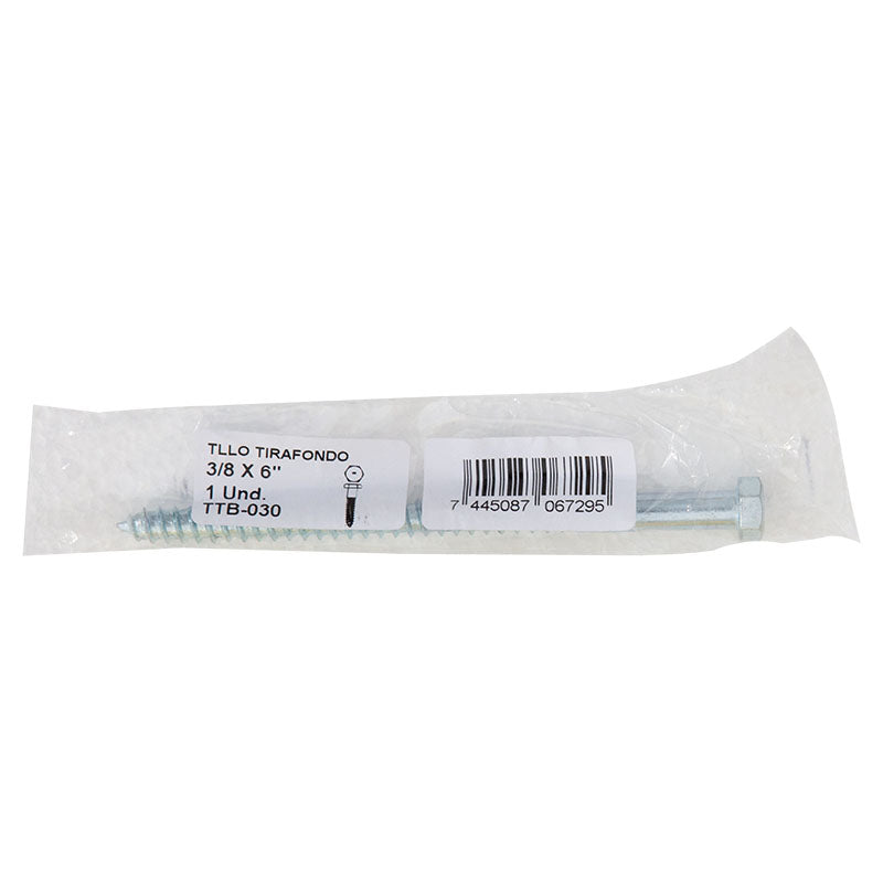 Lag screw 3/8" x 6" 1 pc