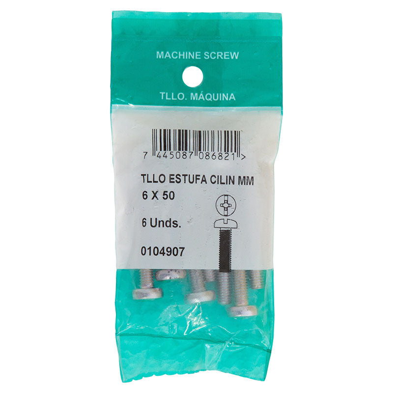 Metric round head stove bolt 6 x 50 E.1 – Ferretería EPA