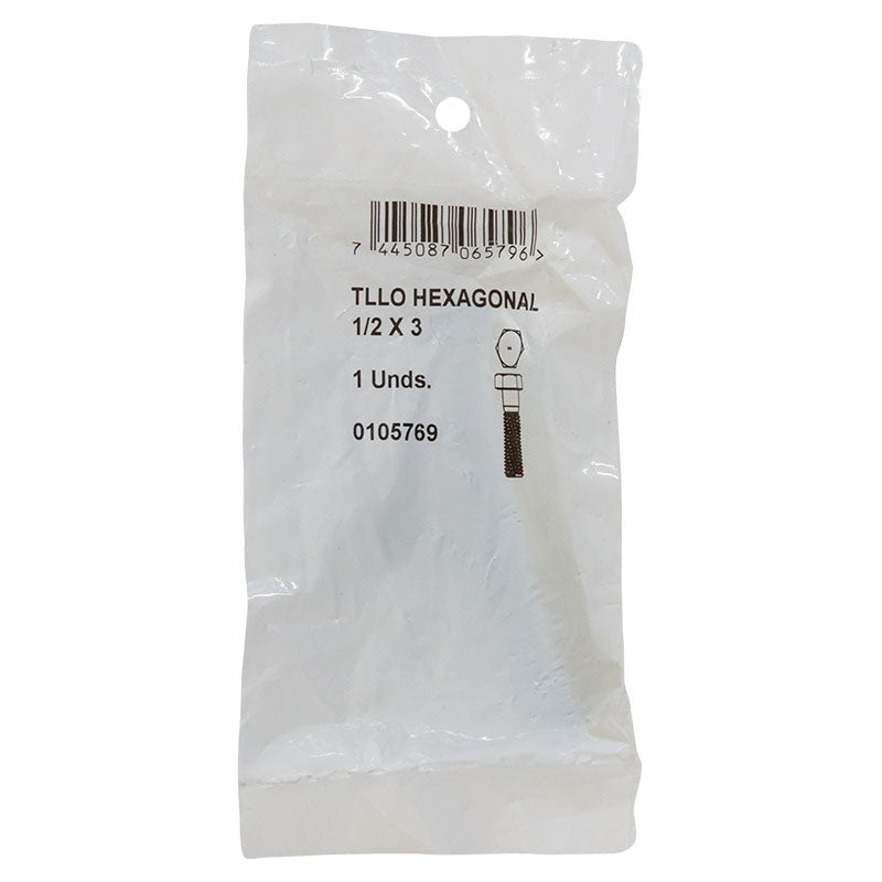 Tornillo cabeza hexagonal g2 1/2" x 3" 1 ud incluye tuerca