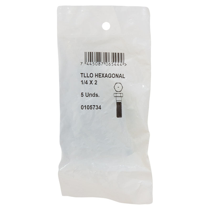 Tornillo cabeza hexagonal g2 1/4" x 2" 5 uds incluye tuercas